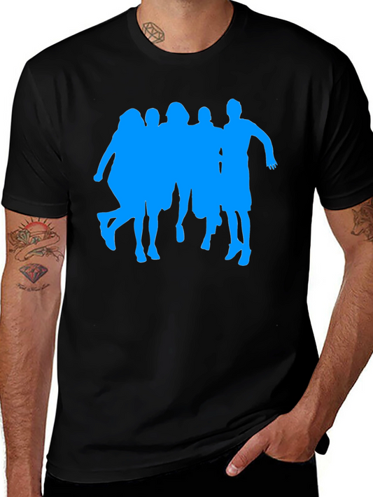 Silhouette Crew Graphic Tee - Casual Black T-Shirt