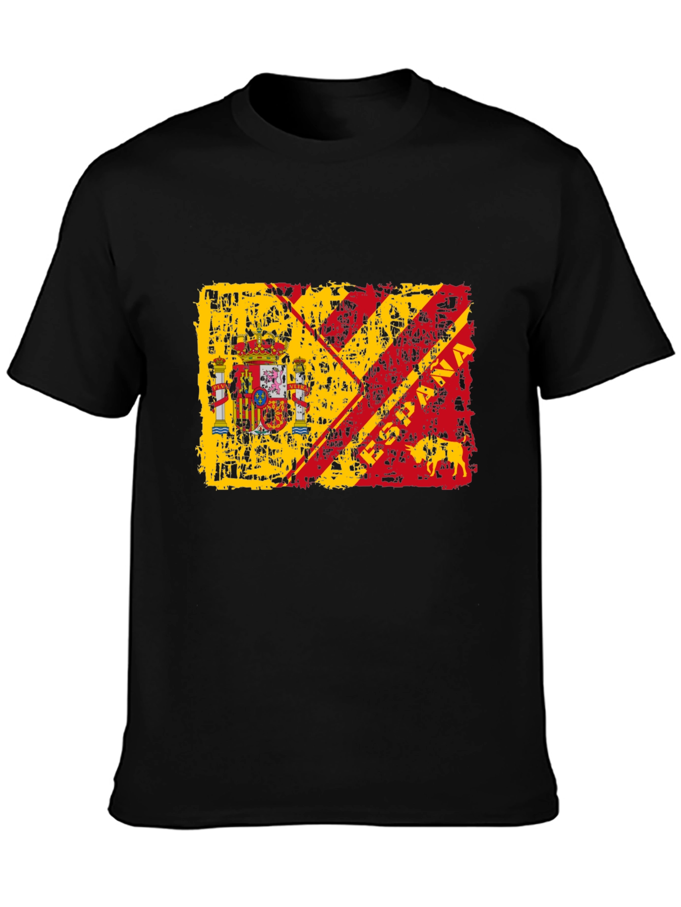 Spain Flag Graphic Print Mens T-Shirt