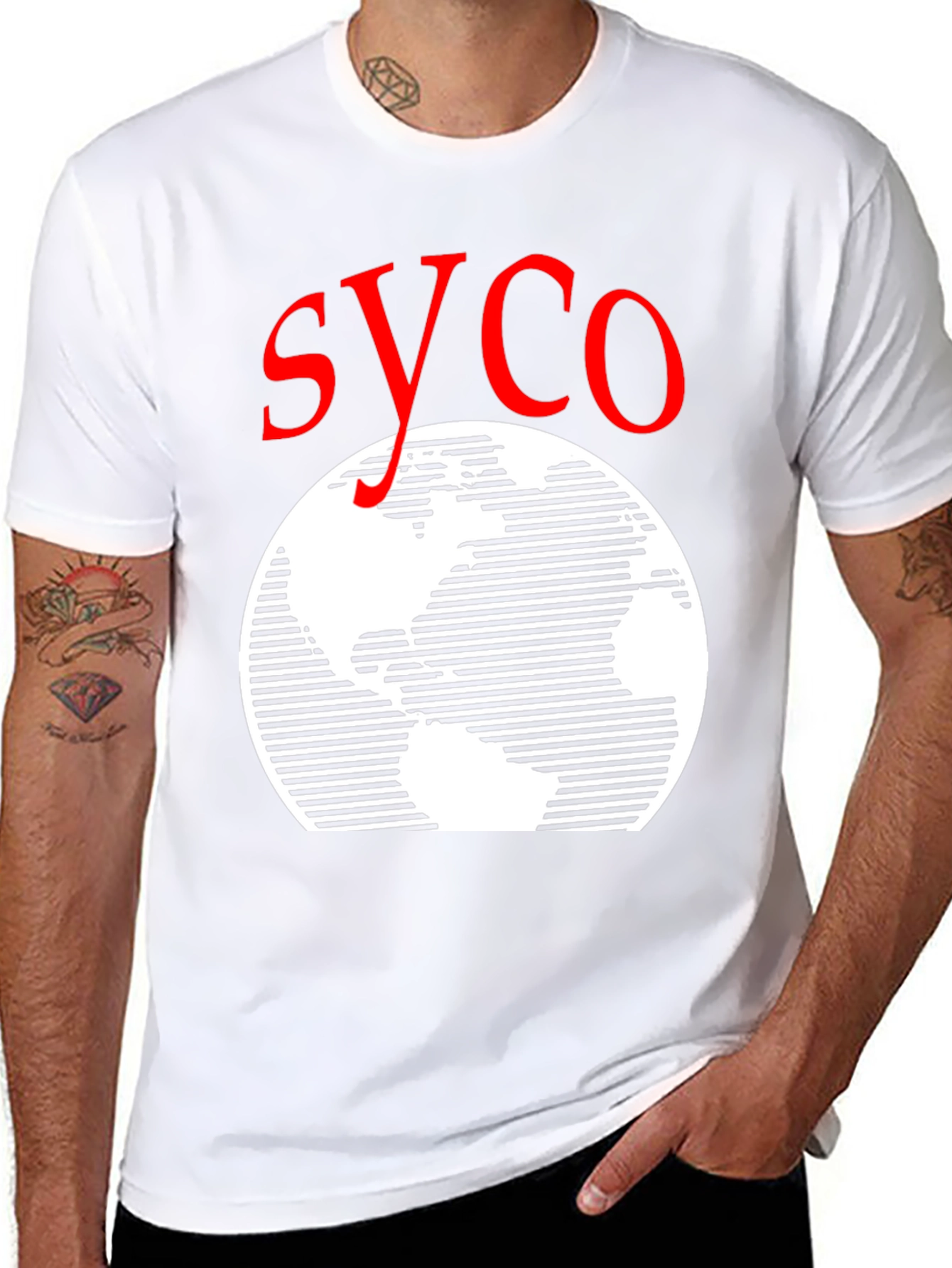 SYCO Graphic T-Shirt - Globe Design - Black