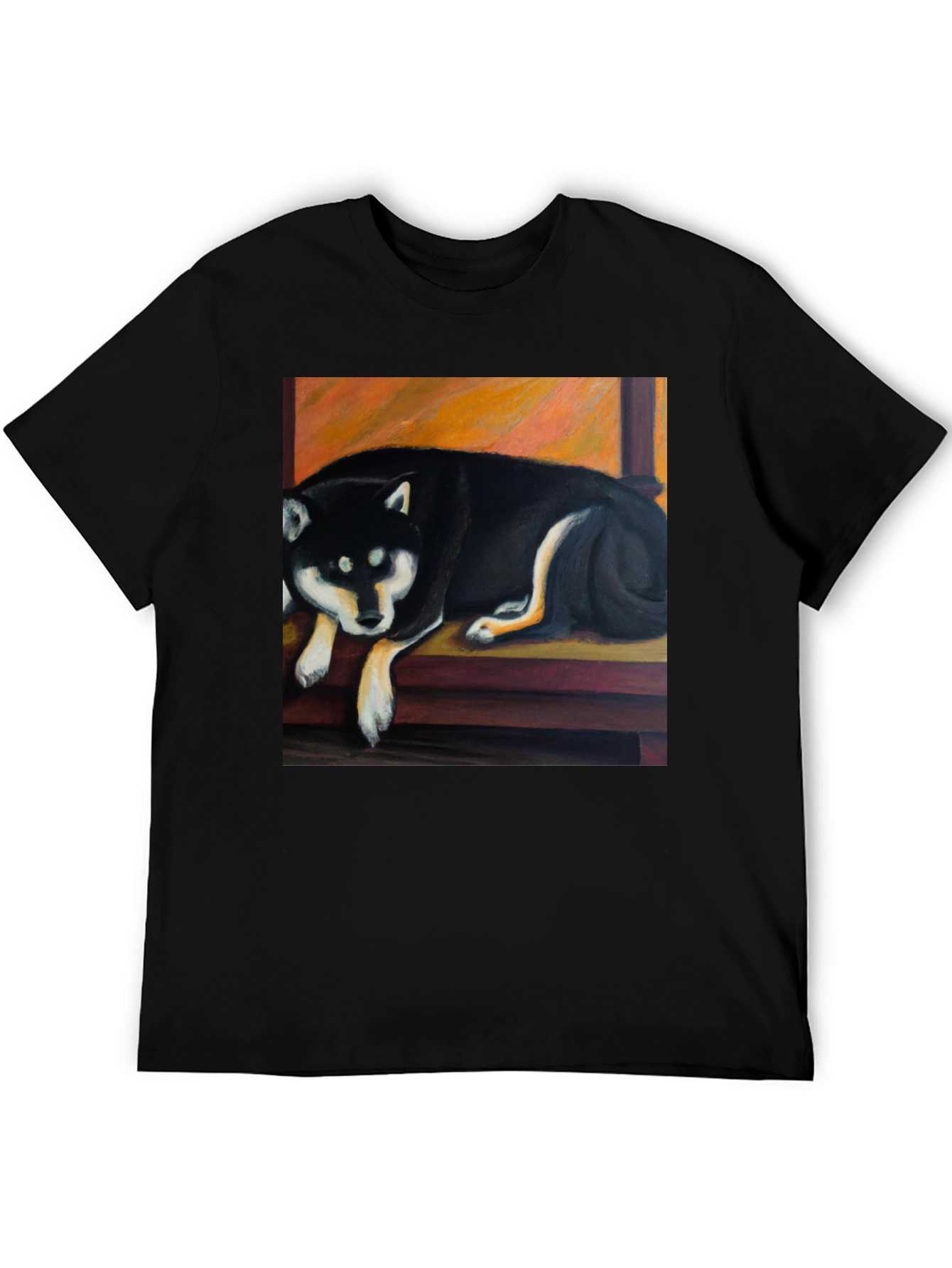 Black Shiba Inu Dog Graphic T-Shirt