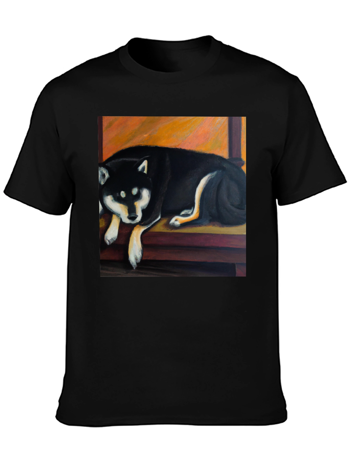 Black Shiba Inu Dog Graphic T-Shirt