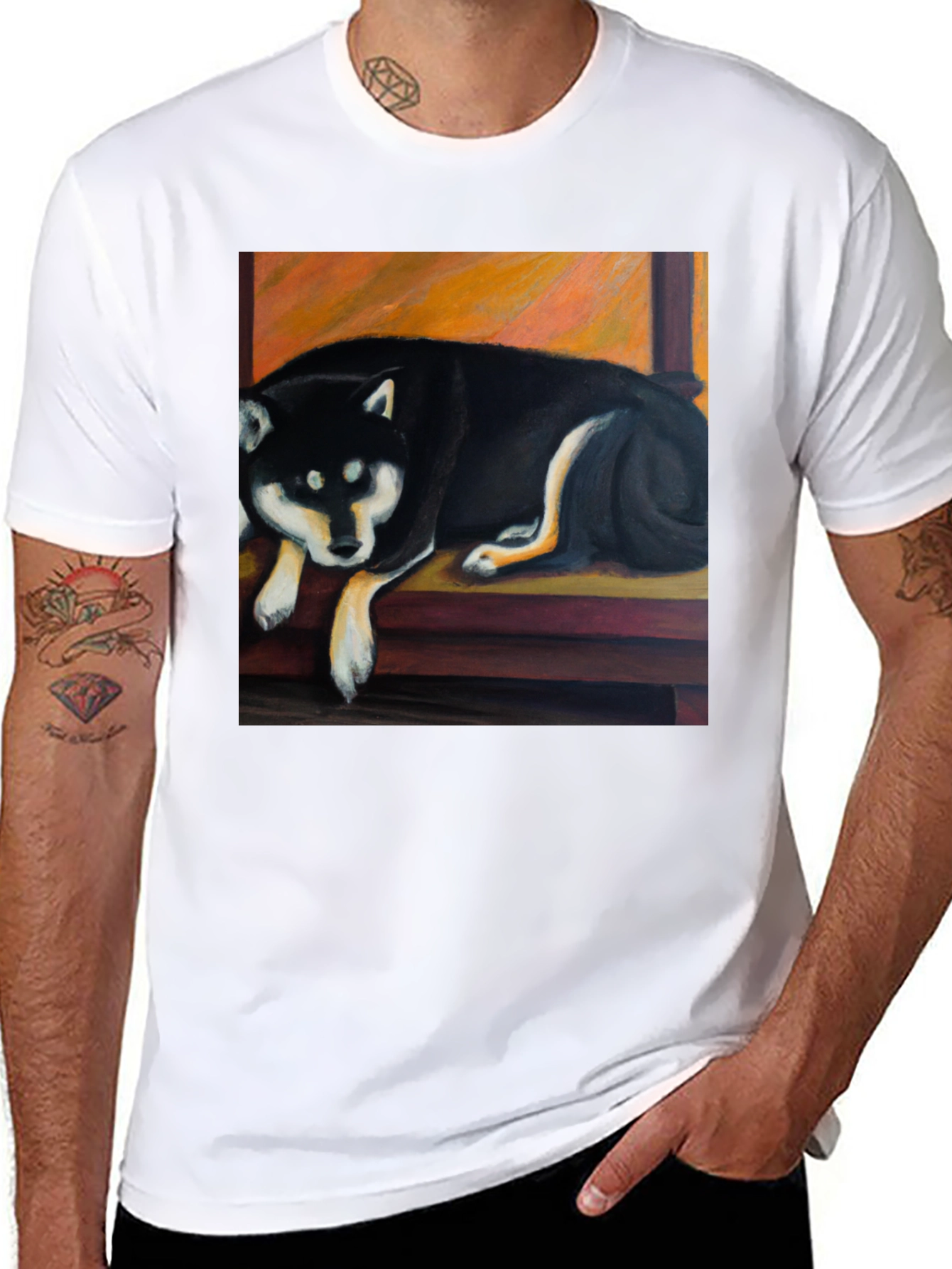 Black Shiba Inu Dog Graphic T-Shirt