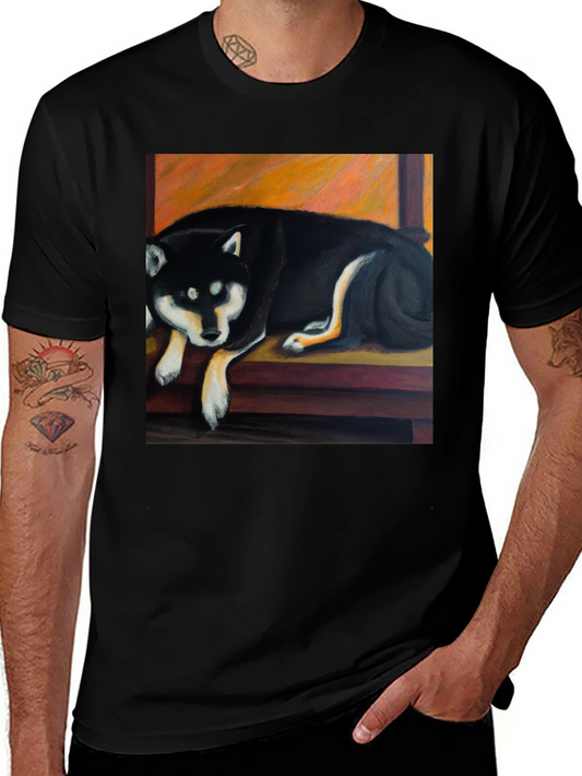 Black Shiba Inu Dog Graphic T-Shirt