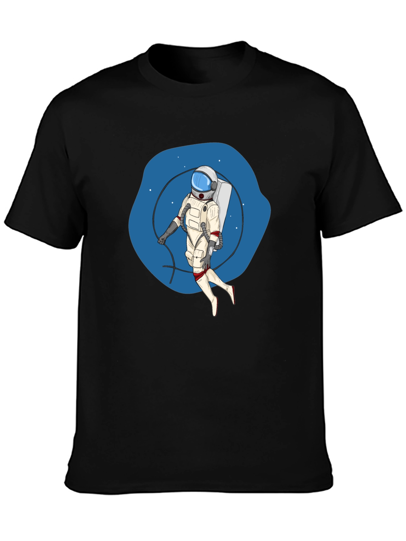 Astronaut Graphic Black T-Shirt - Space Adventure Tee