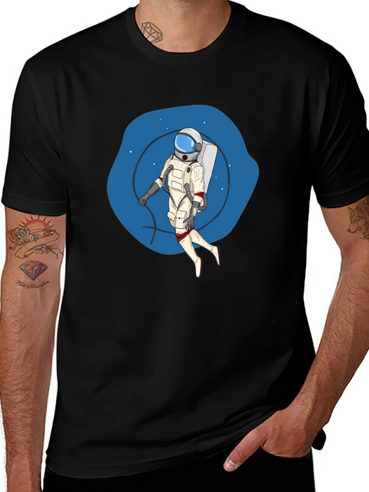 Astronaut Graphic Black T-Shirt - Space Adventure Tee
