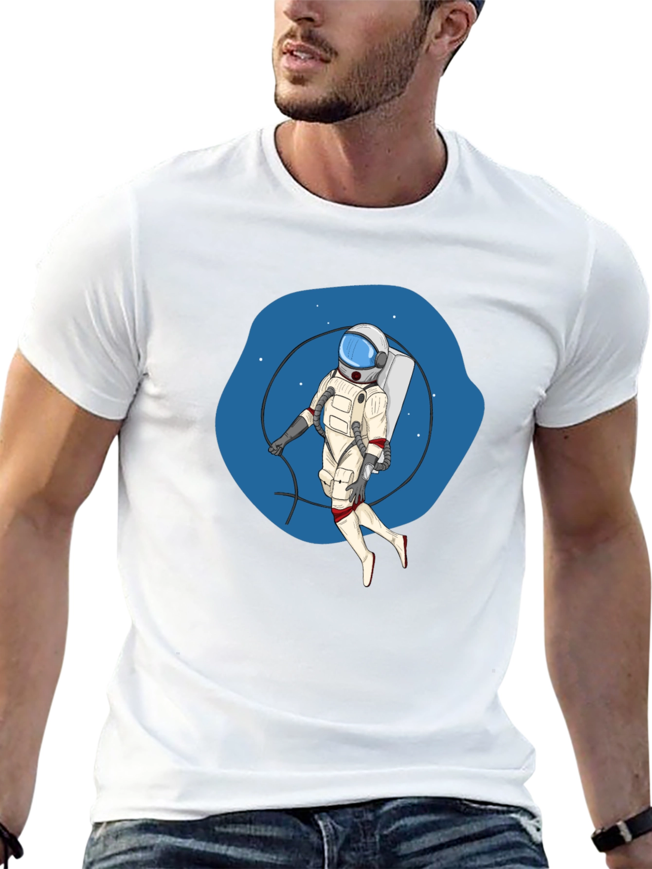 Astronaut Graphic Black T-Shirt - Space Adventure Tee