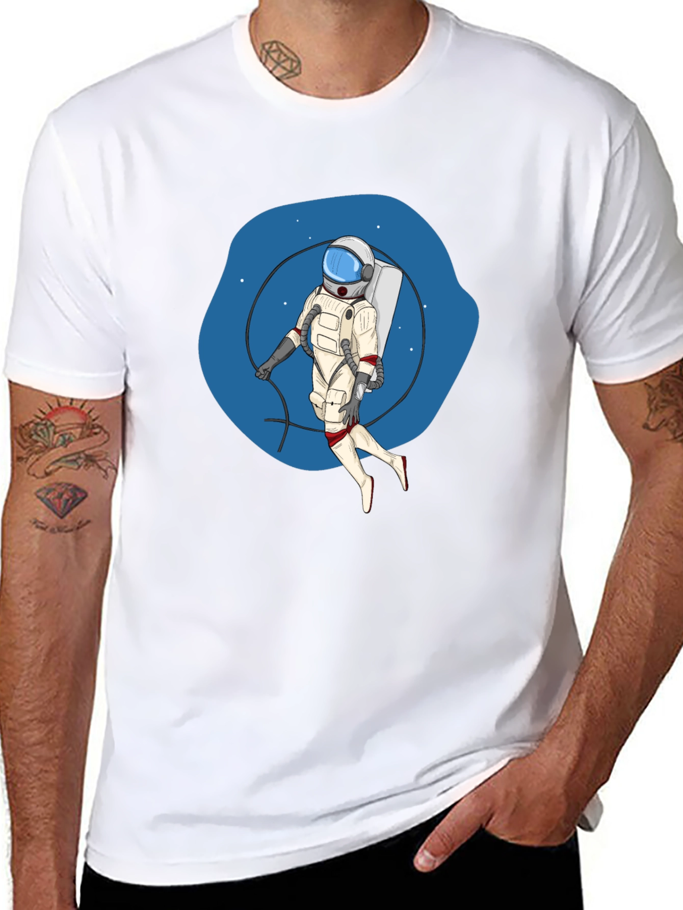 Astronaut Graphic Black T-Shirt - Space Adventure Tee