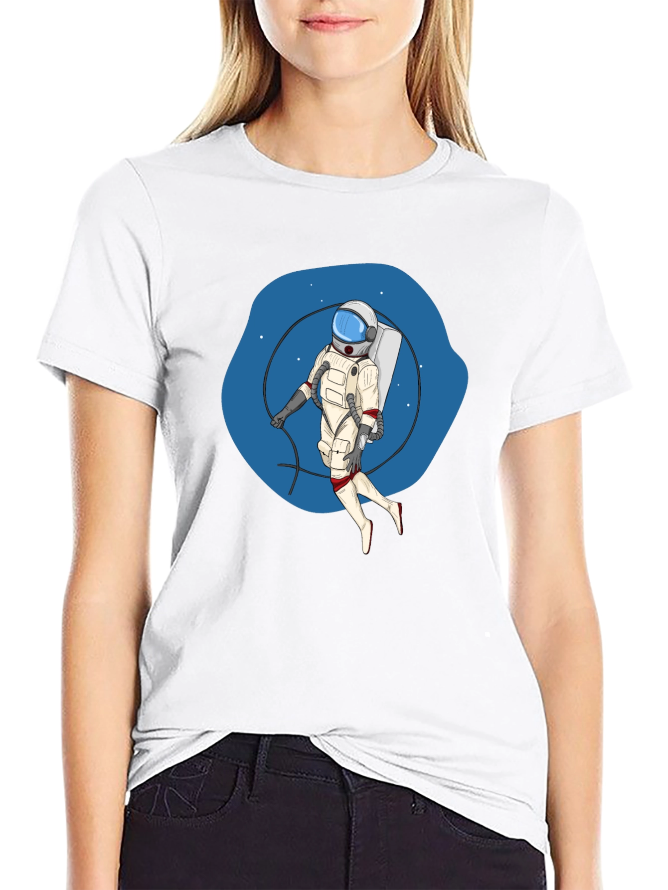 Astronaut Graphic Black T-Shirt - Space Adventure Tee
