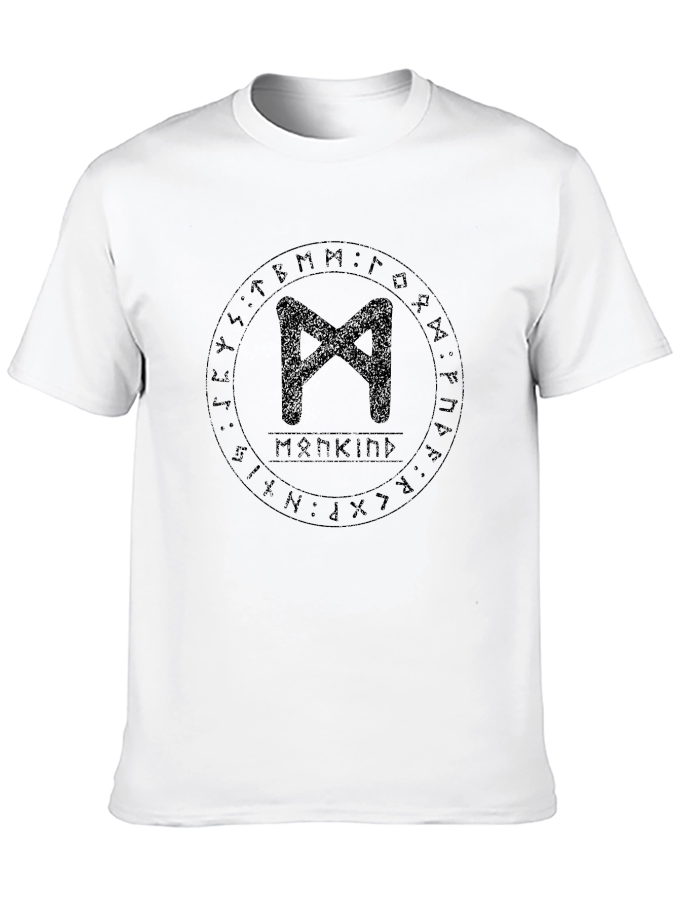 Mankind Rune Symbol Graphic Black T-Shirt