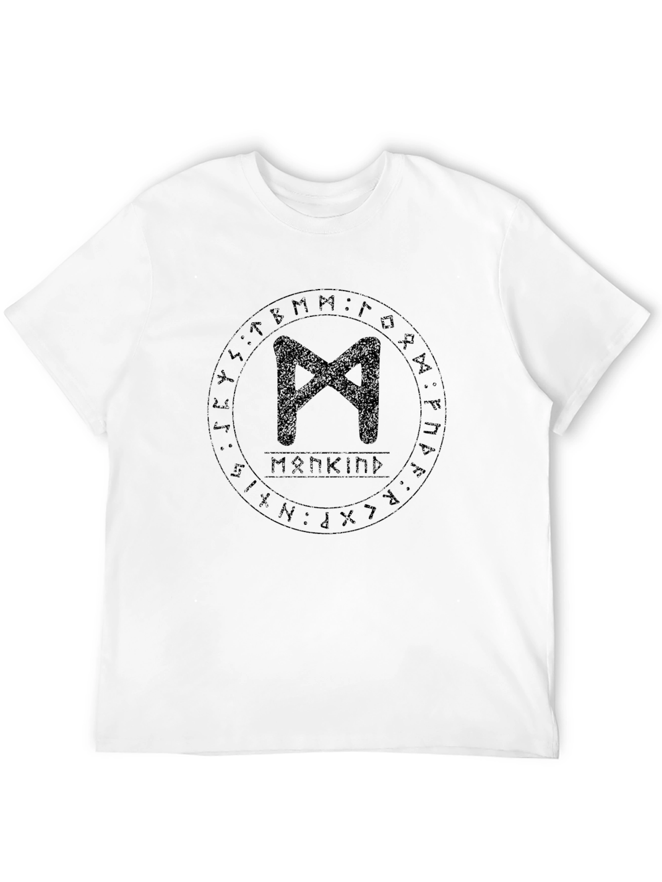 Mankind Rune Symbol Graphic Black T-Shirt