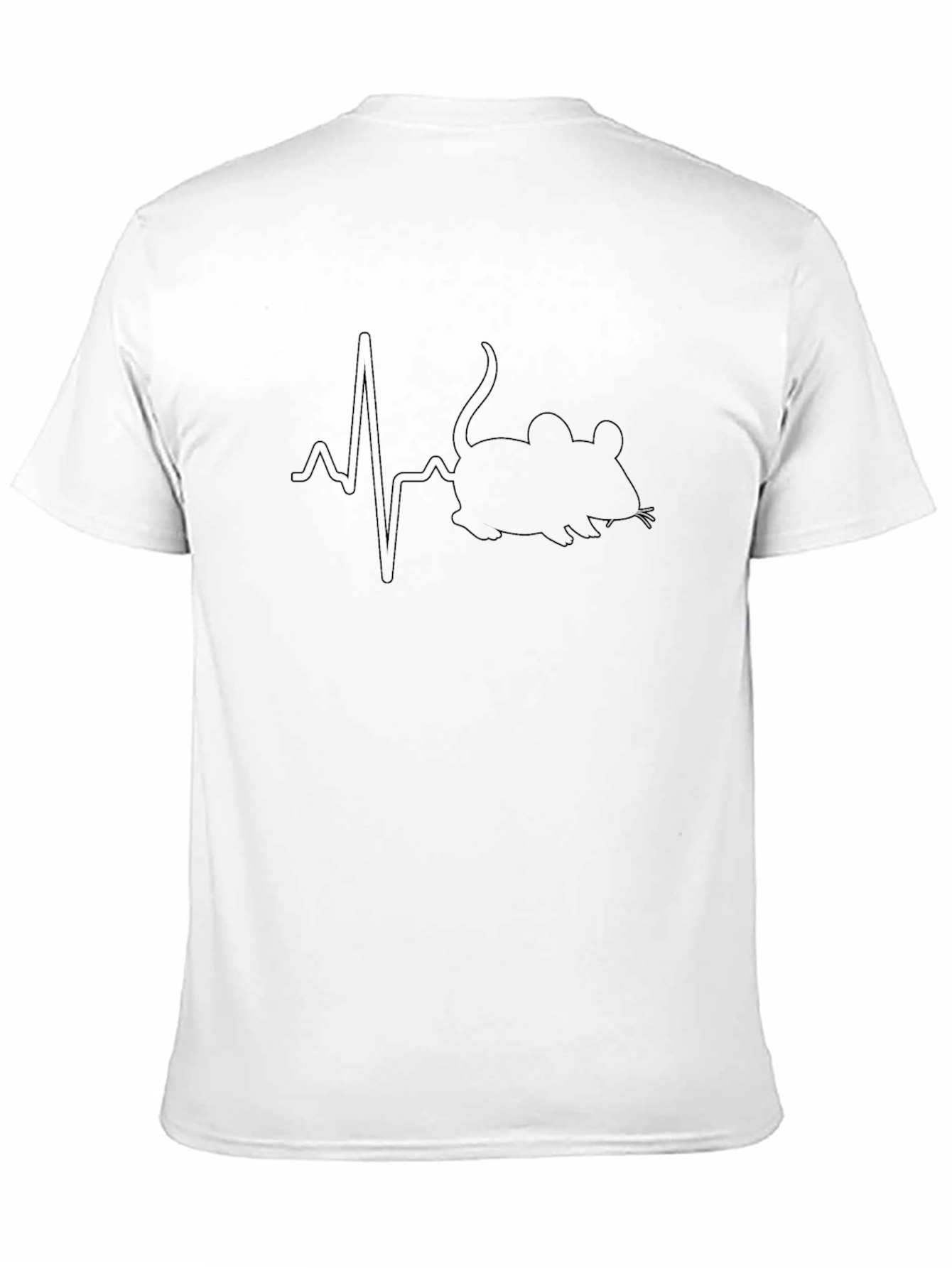Mouse Heartbeat Black Graphic T-Shirt