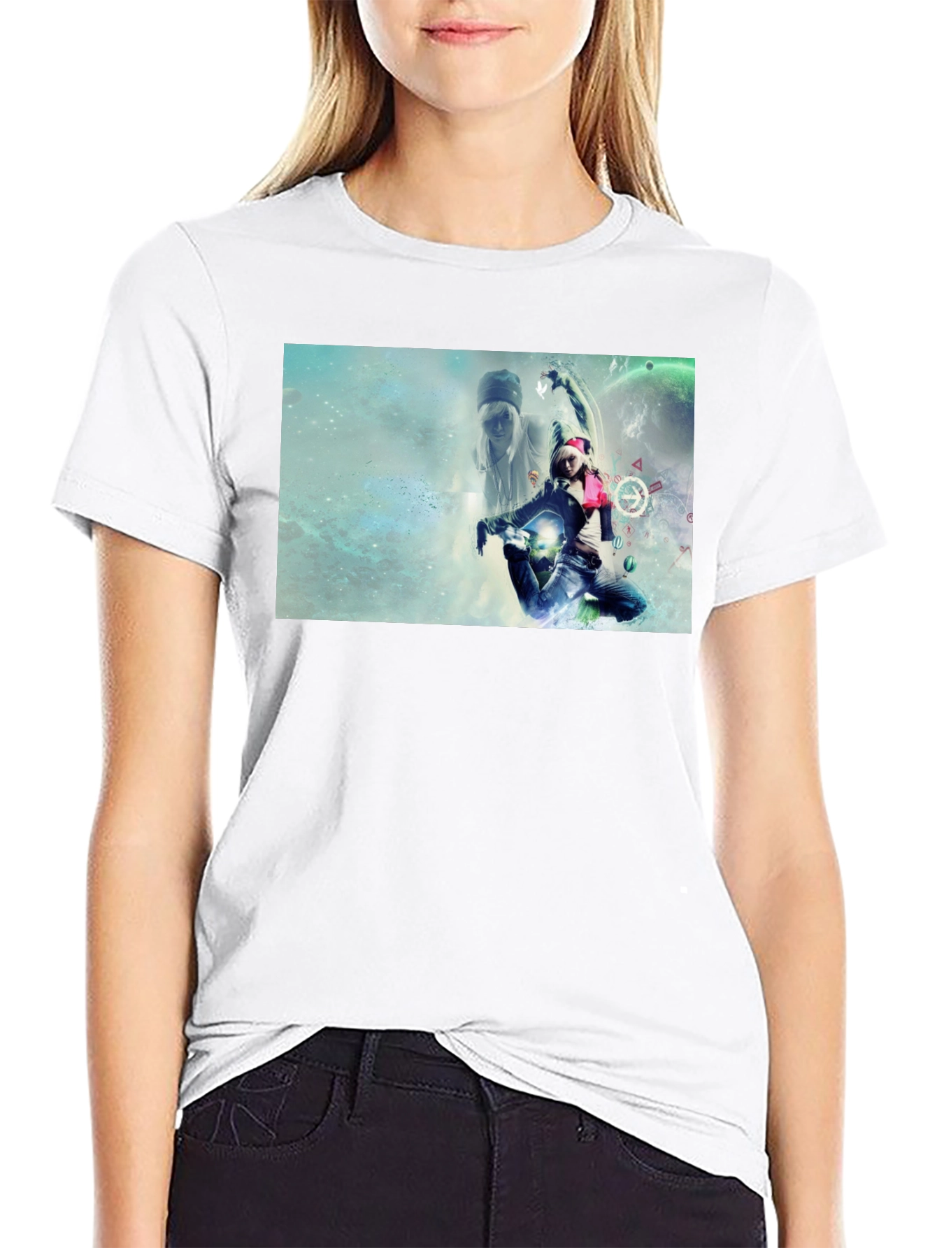 Graphic Print Black T-Shirt - Artistic Design