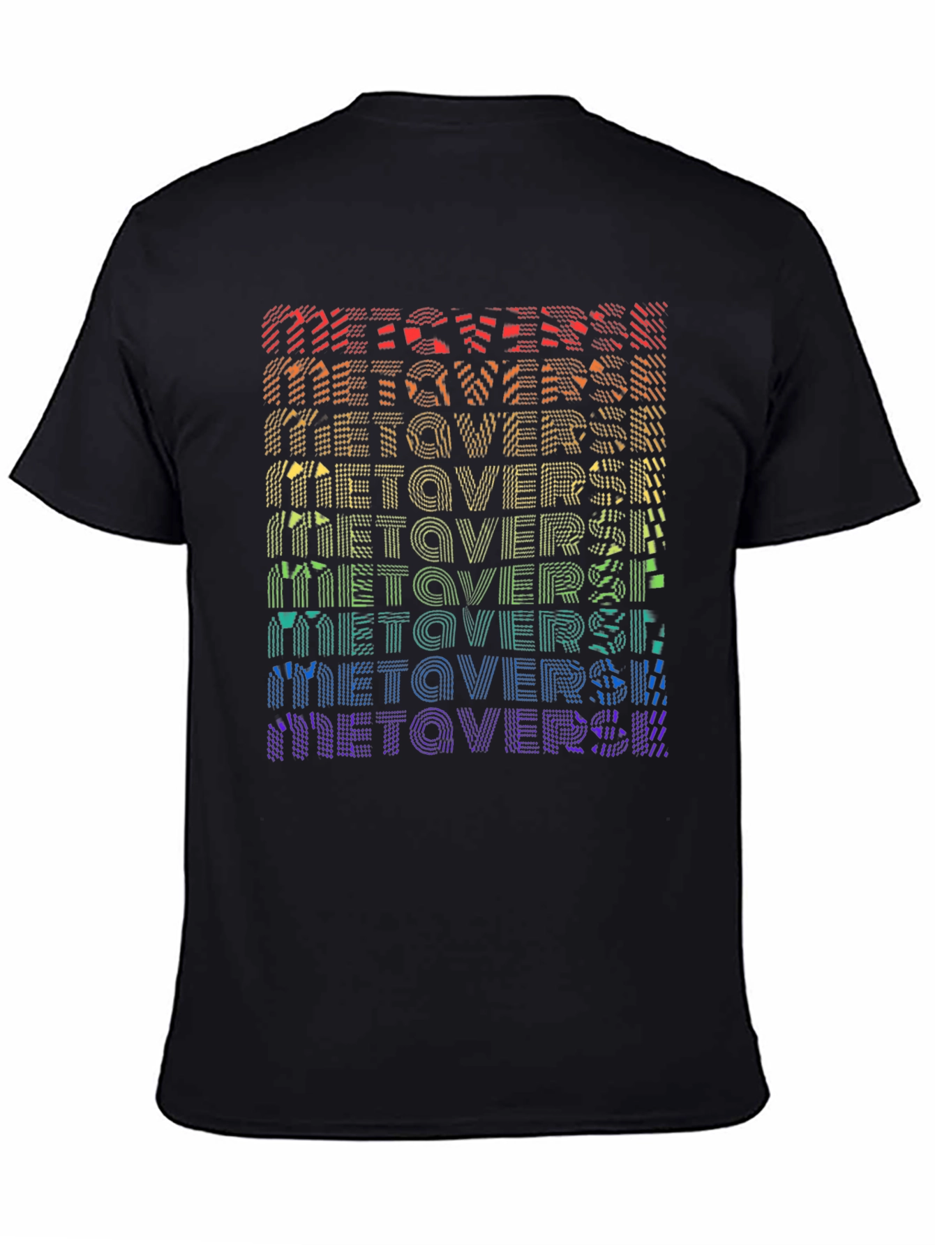 Metaverse Rainbow Graphic Black T-Shirt