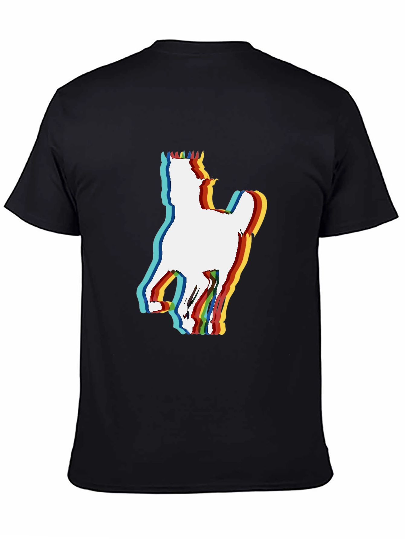 Retro Horse Graphic Tee - Black Cotton Blend
