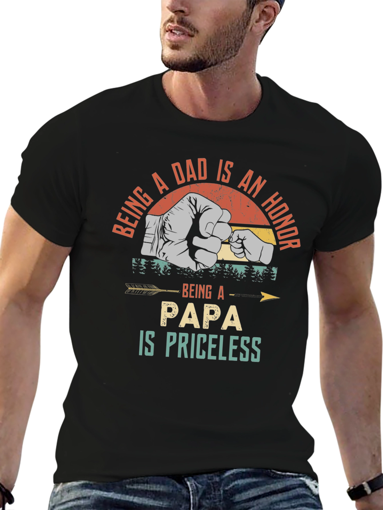 Being a Dad T-Shirt: Honor Papa Priceless Tee
