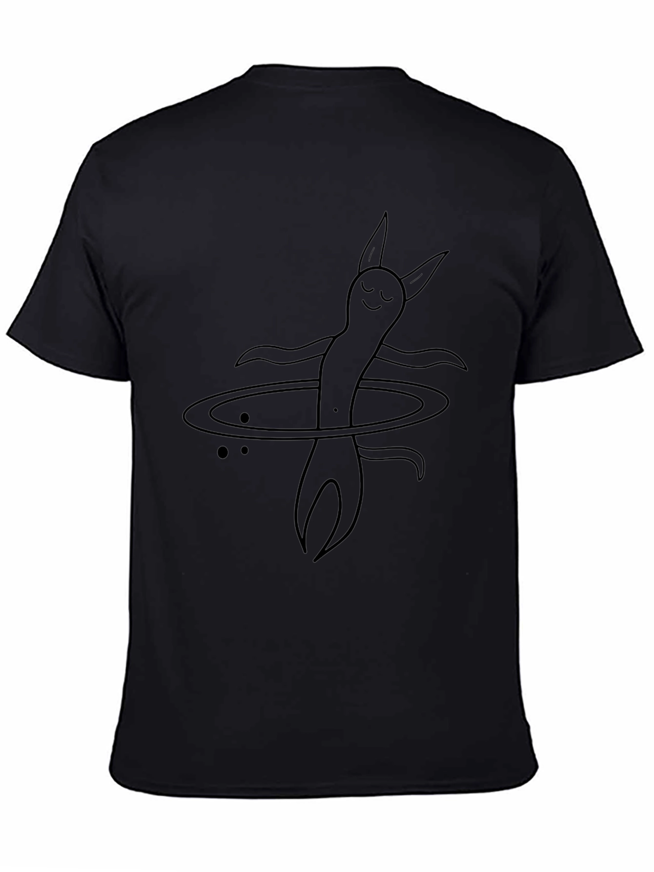 Abstract Character Graphic Tee - Black Cotton Comfort