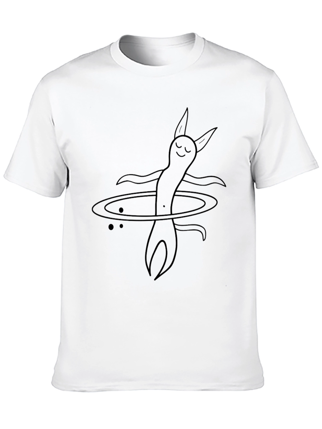 Abstract Character Graphic Tee - Black Cotton Comfort