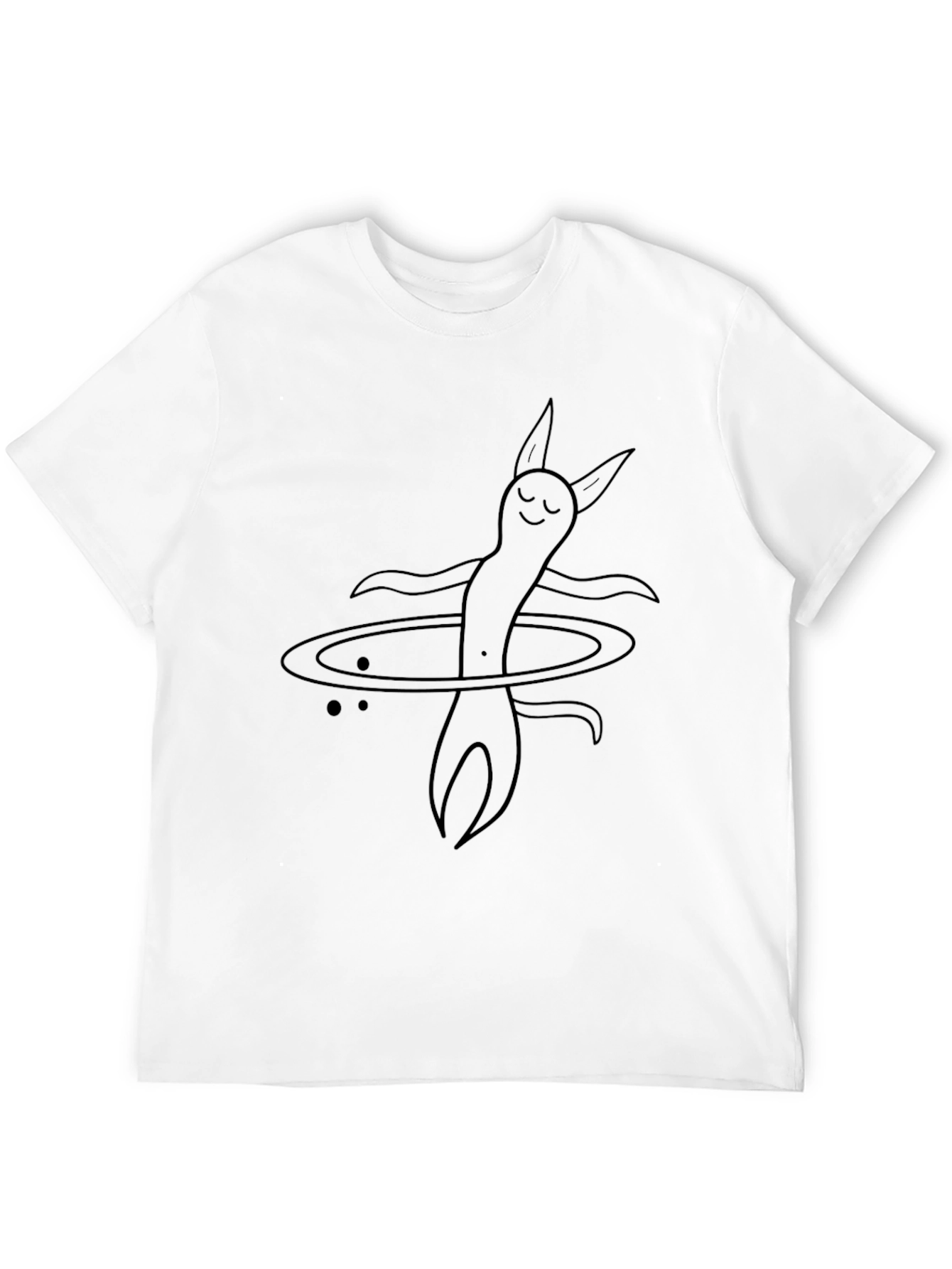 Abstract Character Graphic Tee - Black Cotton Comfort