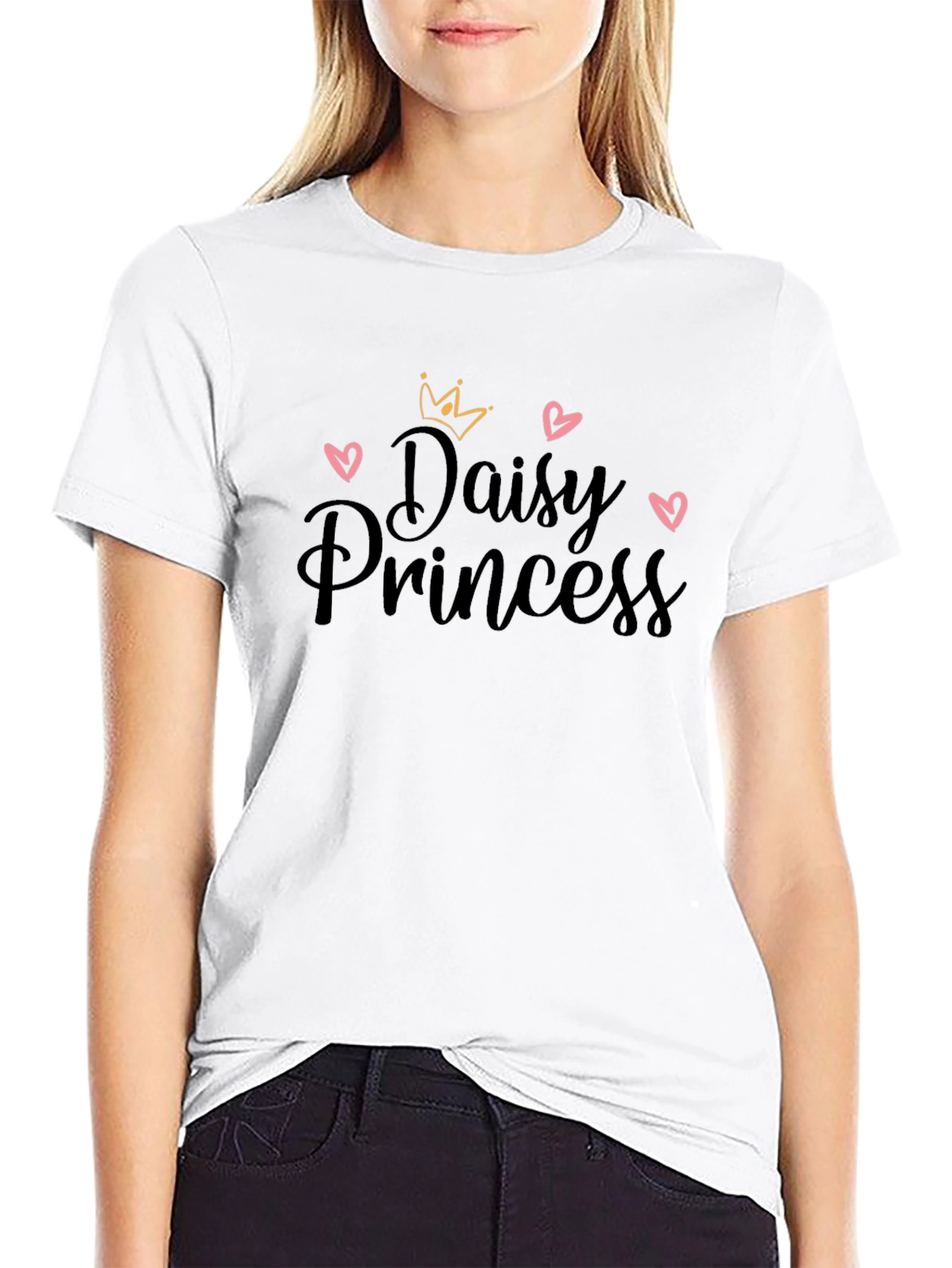 Daisy Princess Black Graphic Tee