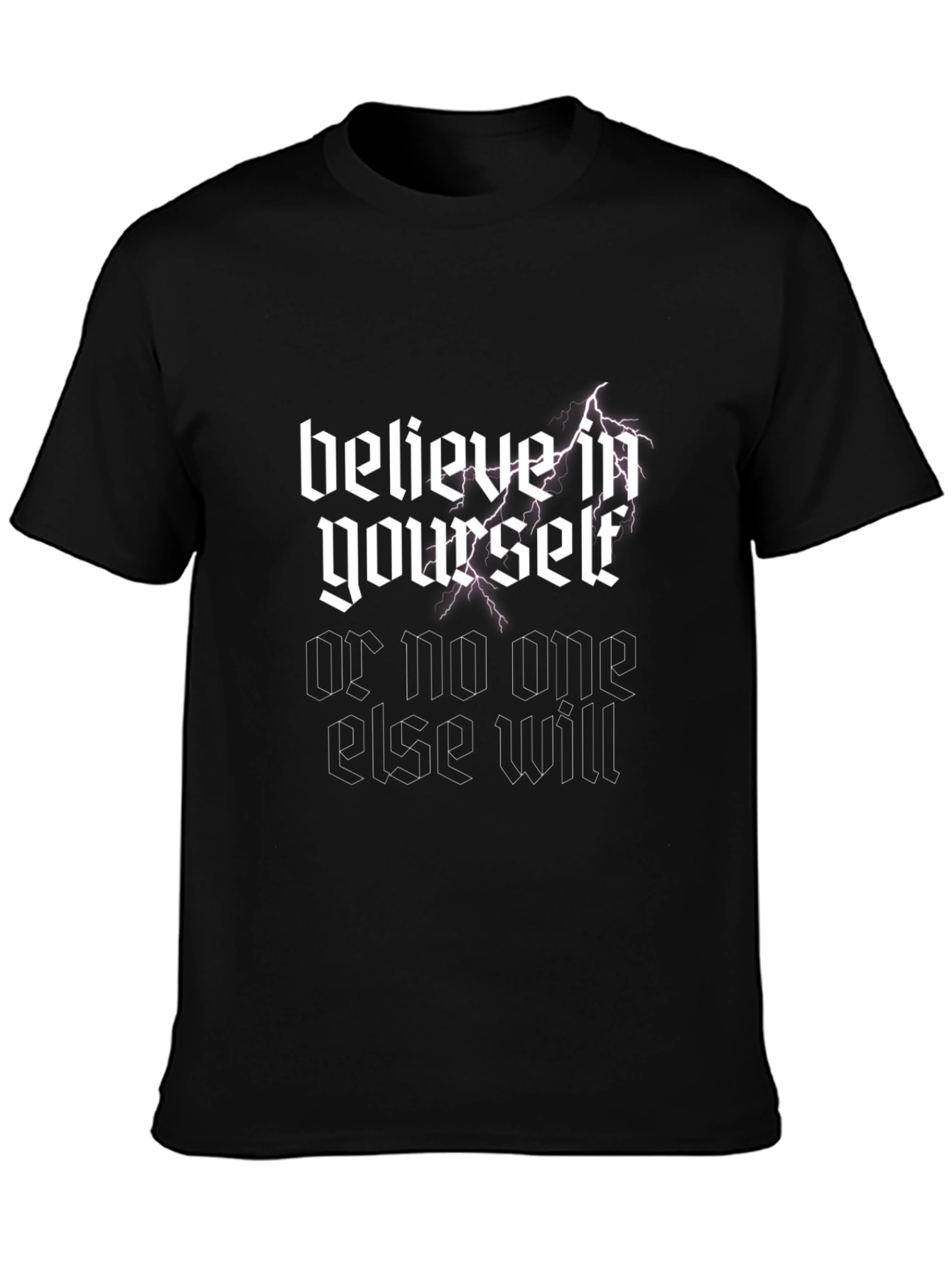 Believe In Yourself Graphic Tee - Black Cotton