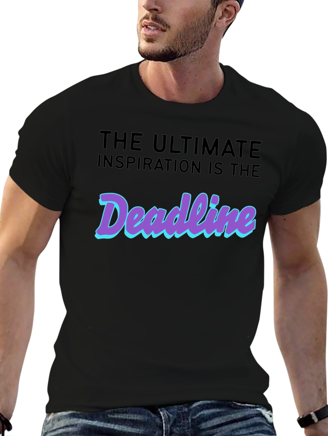 Deadline Inspiration T-Shirt - Black Cotton Tee