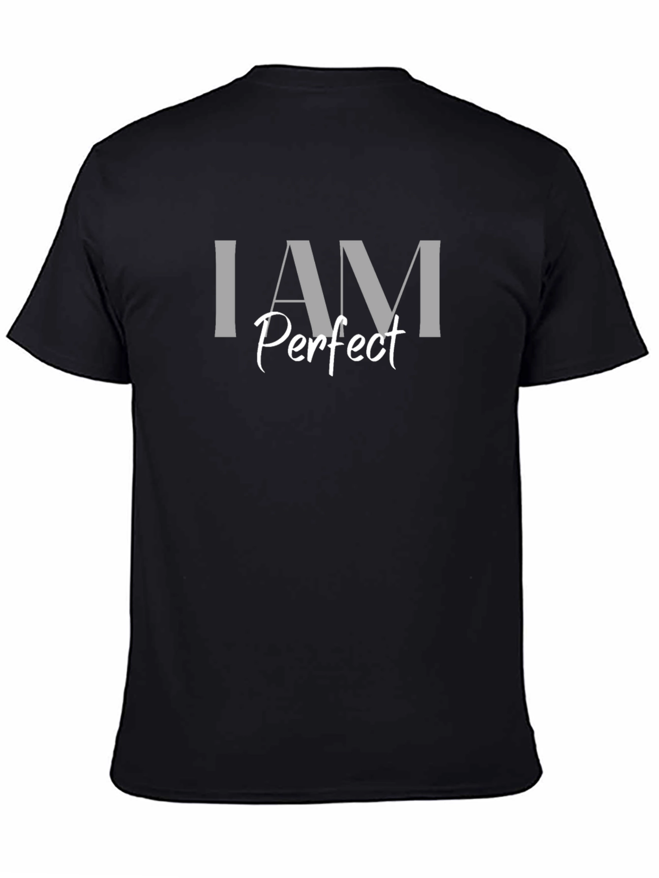 I AM Perfect - Mens Black Cotton T-Shirt