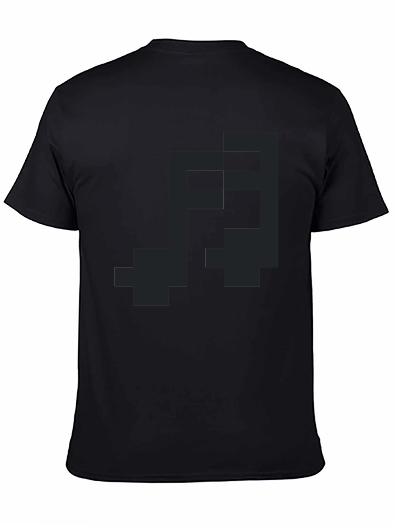 Pixel Art Music Note Graphic Tee - Black