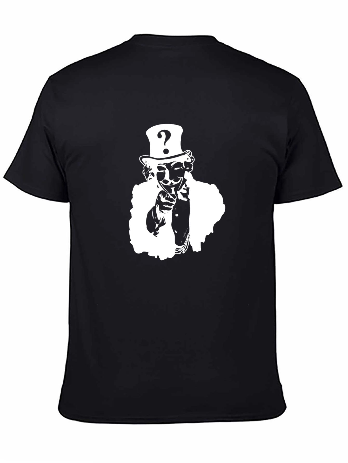 Question Mark Mask Top Hat Graphic Tee
