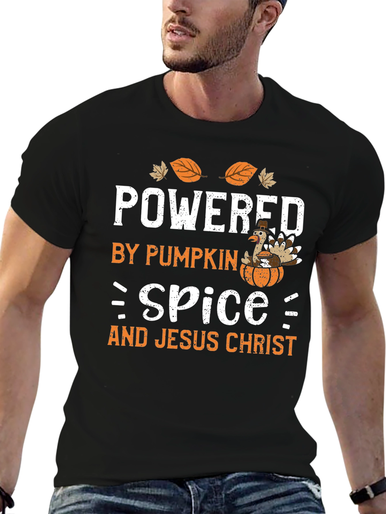 Powered by Pumpkin Spice and Jesus Christ T-Shirt