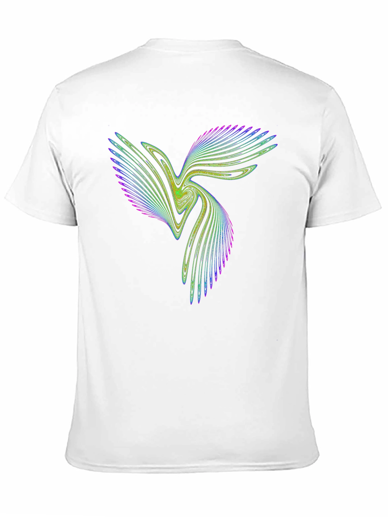 Vibrant Fractal Design Black Cotton T-Shirt