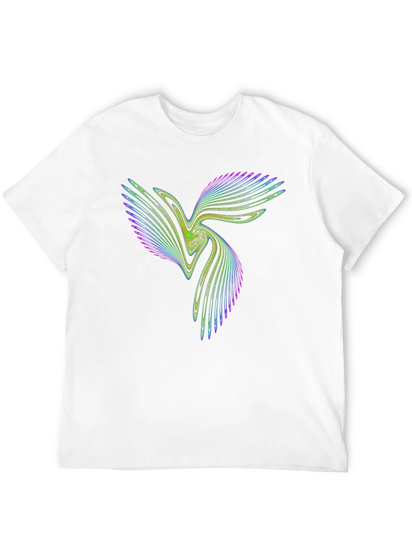 Vibrant Fractal Design Black Cotton T-Shirt