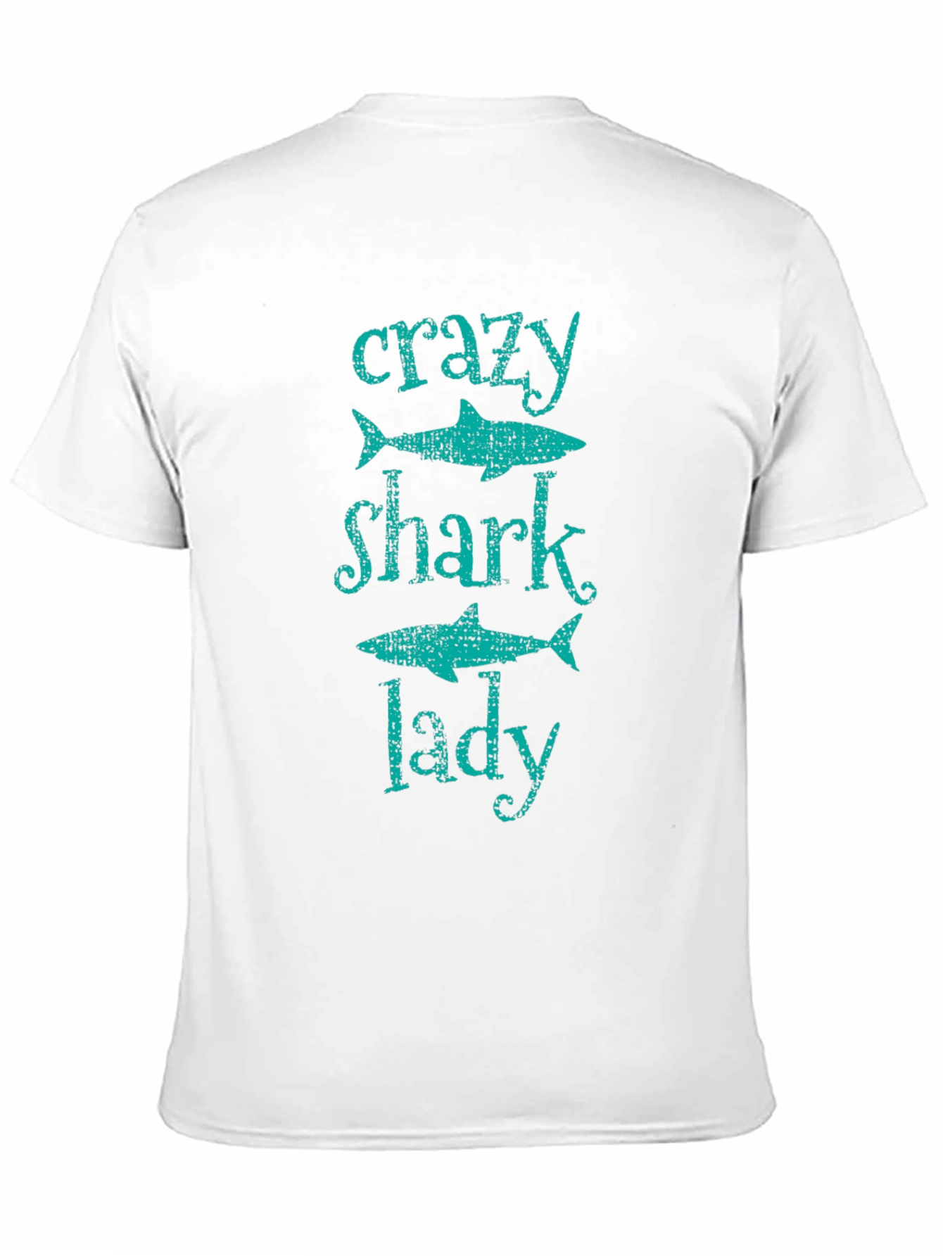 Crazy Shark Lady T-Shirt -  Black Cotton Tee