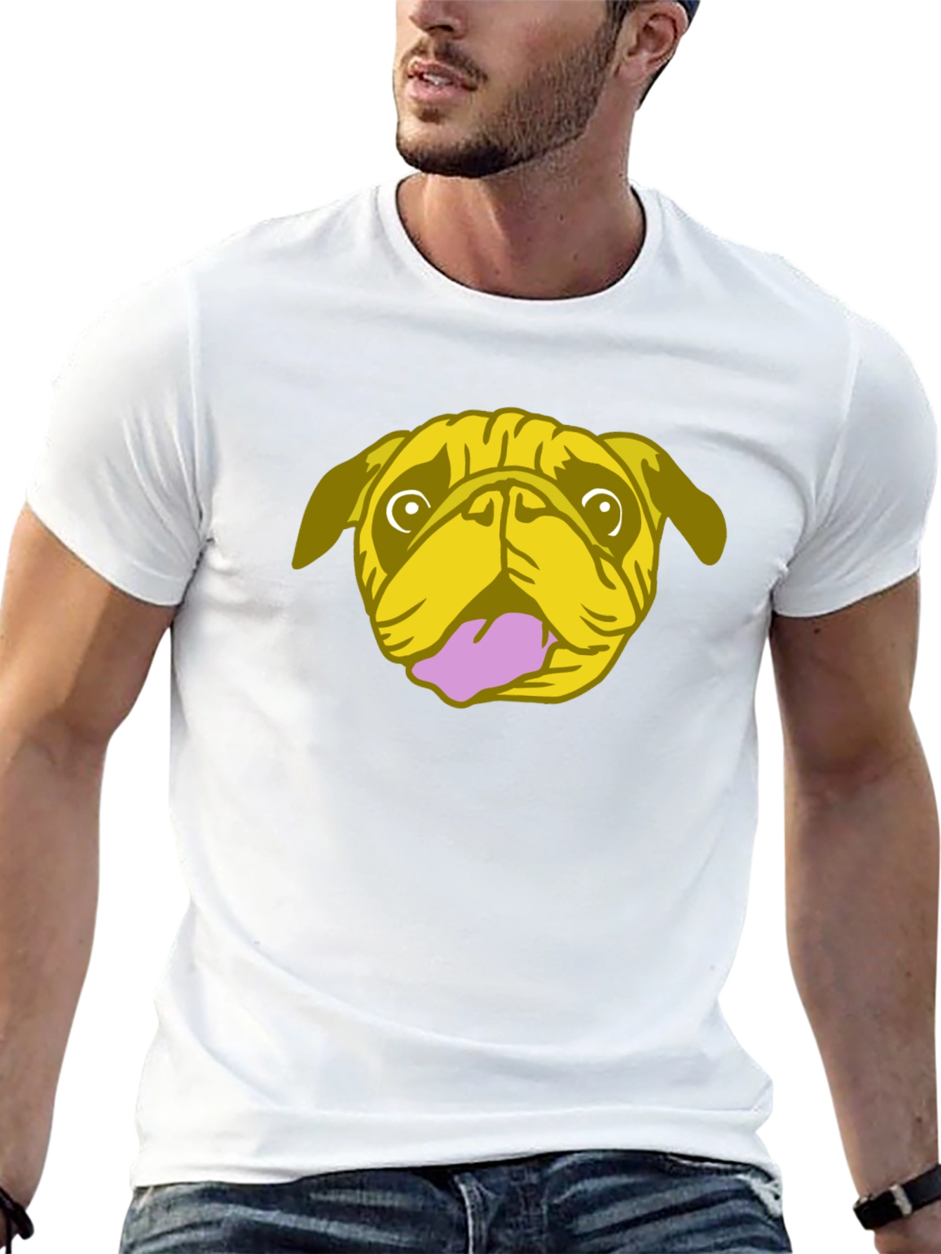 Pug Graphic Tee - Black Cotton Blend