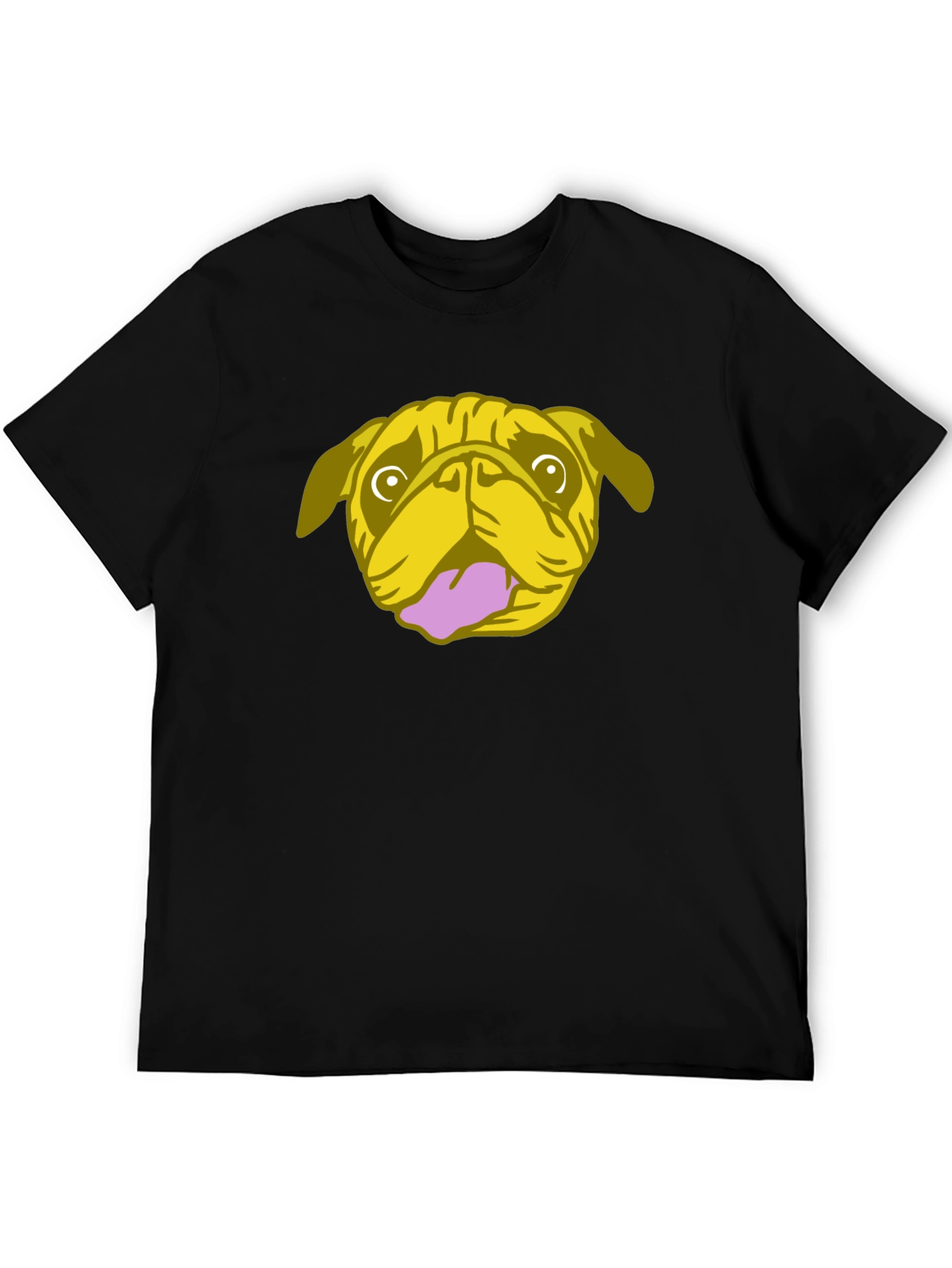 Pug Graphic Tee - Black Cotton Blend