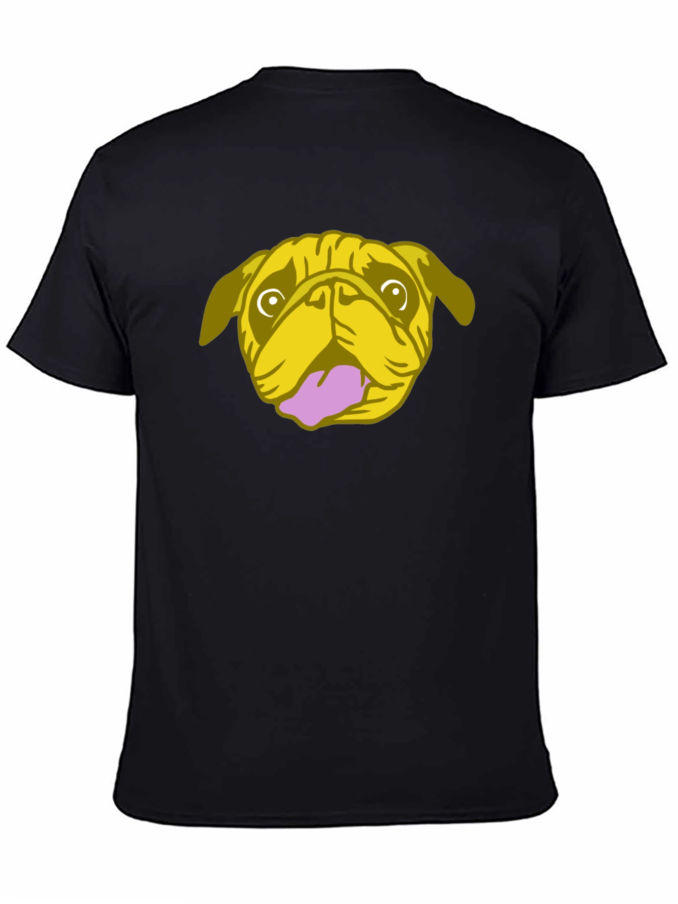 Pug Graphic Tee - Black Cotton Blend