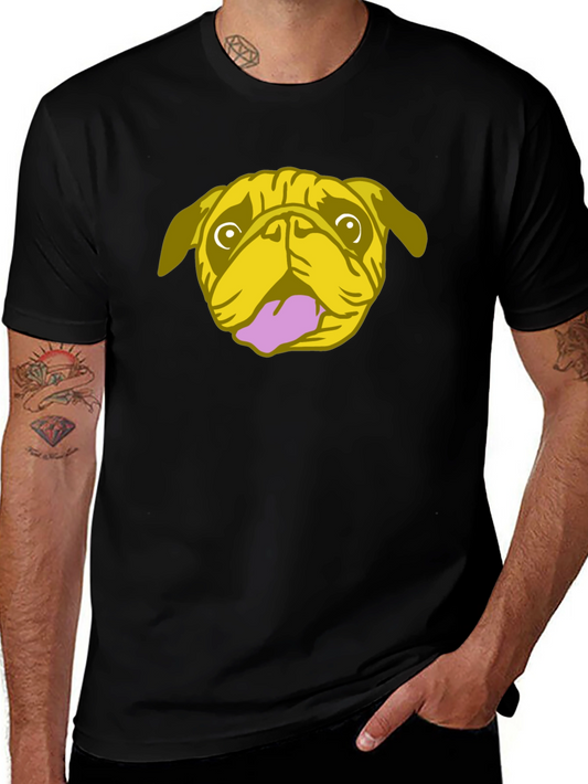 Pug Graphic Tee - Black Cotton Blend