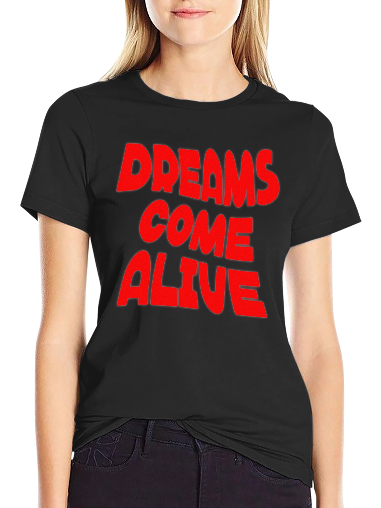 Dreams Come Alive Black Graphic Tee