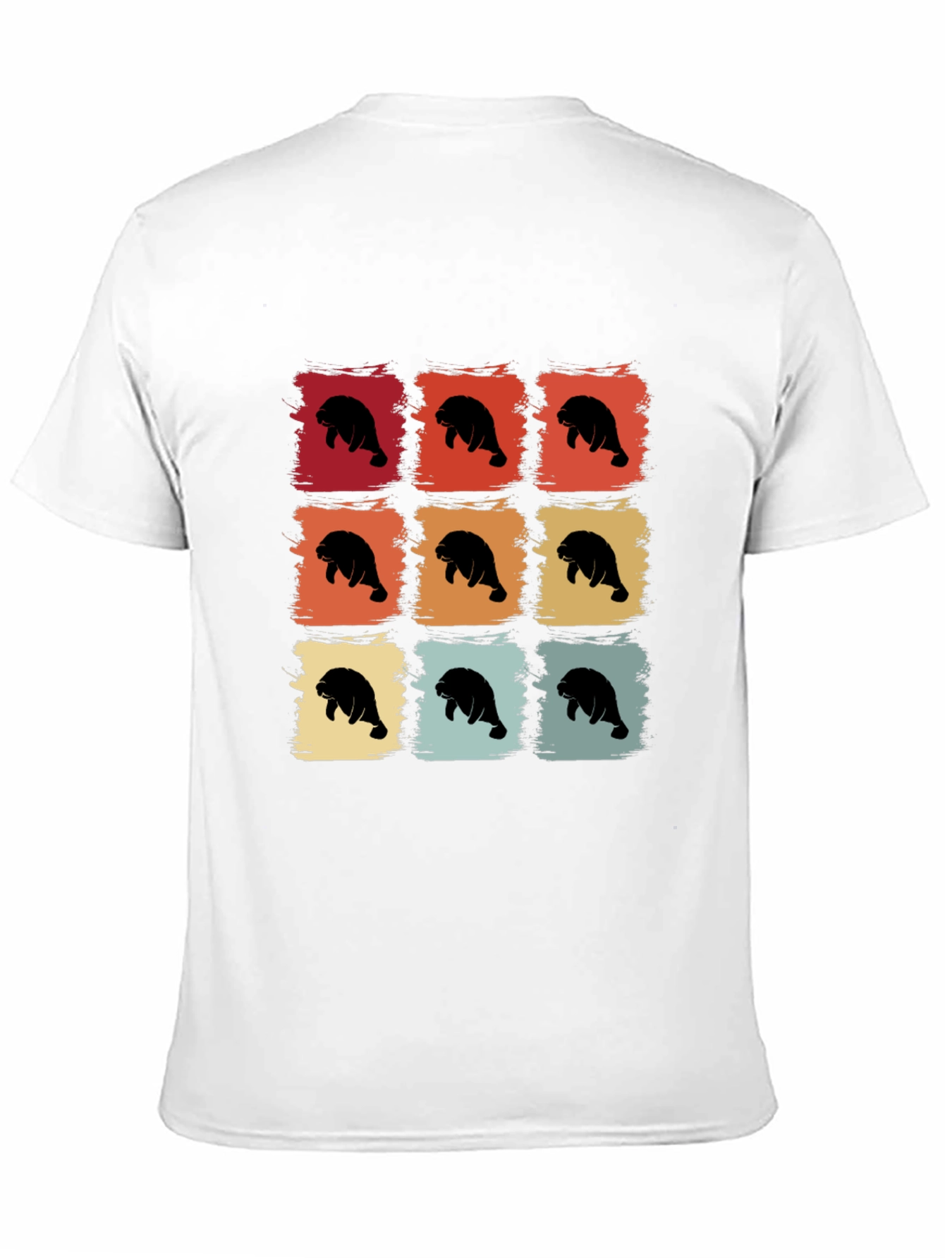 Retro Manatee Graphic T-Shirt - Black