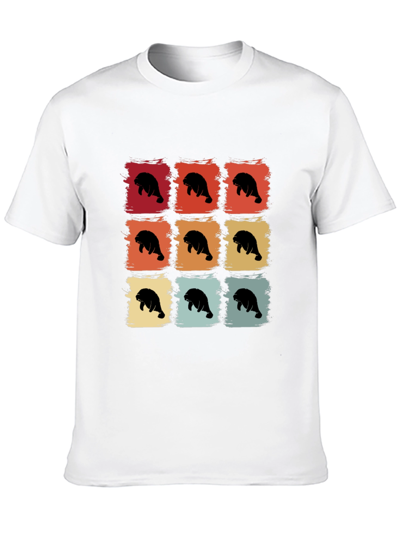 Retro Manatee Graphic T-Shirt - Black