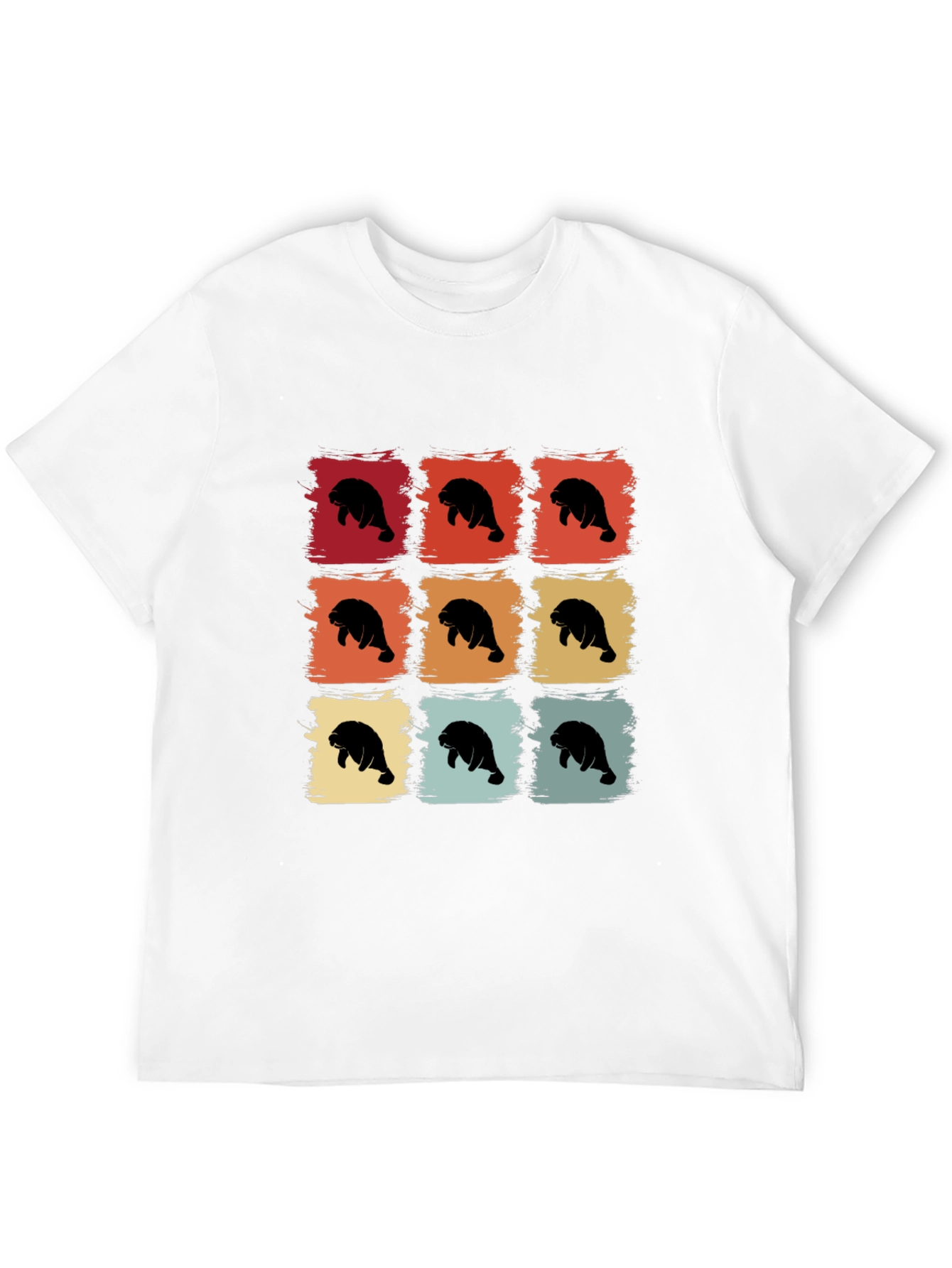 Retro Manatee Graphic T-Shirt - Black