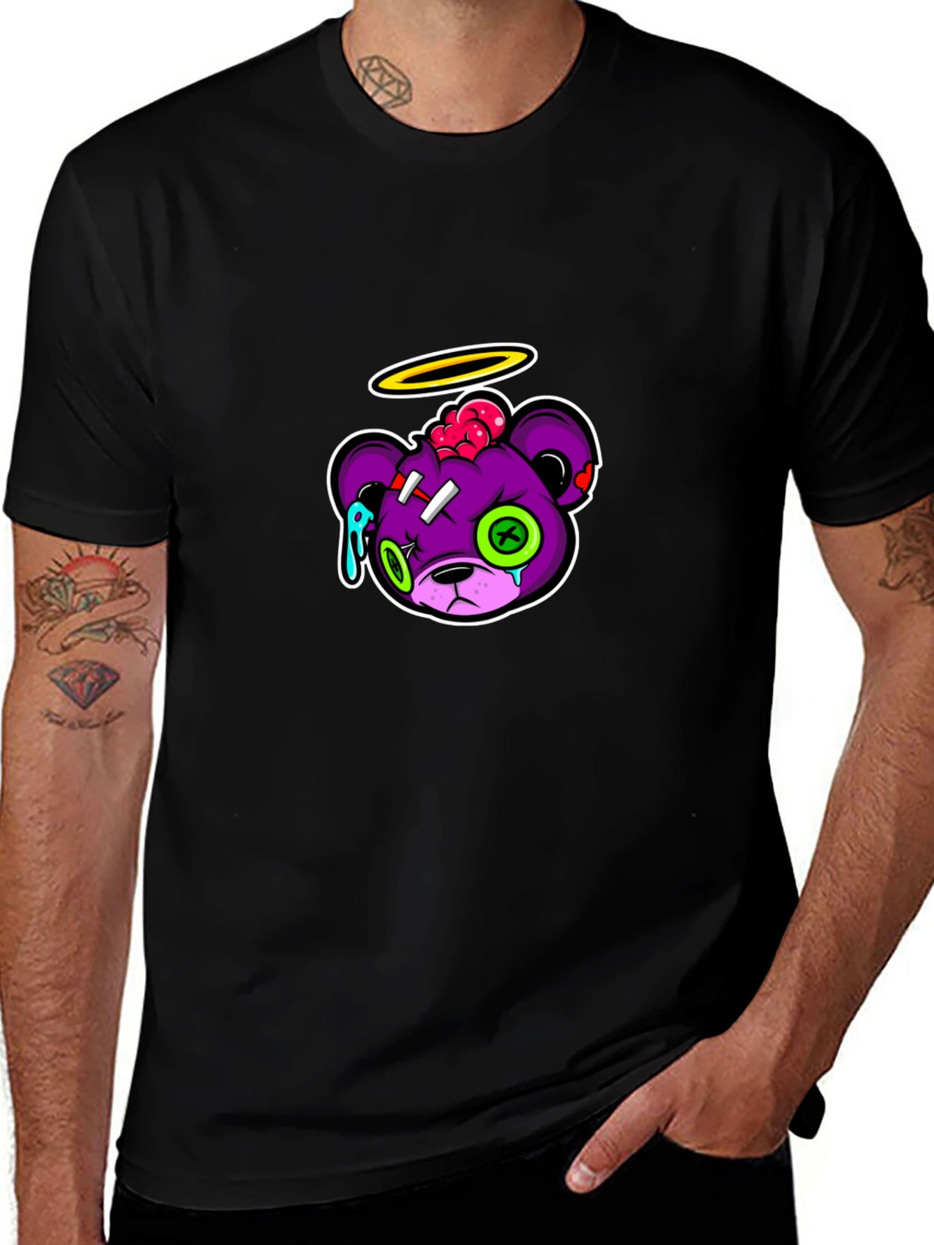 Edgy Graphic Print Black T-Shirt