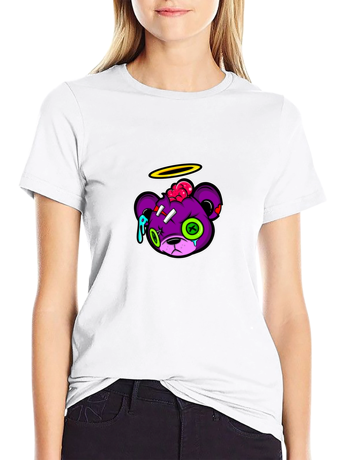 Edgy Graphic Print Black T-Shirt