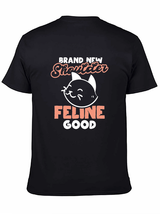 Brand New Shoulder Cat Graphic Tee - Feline Good T-Shirt