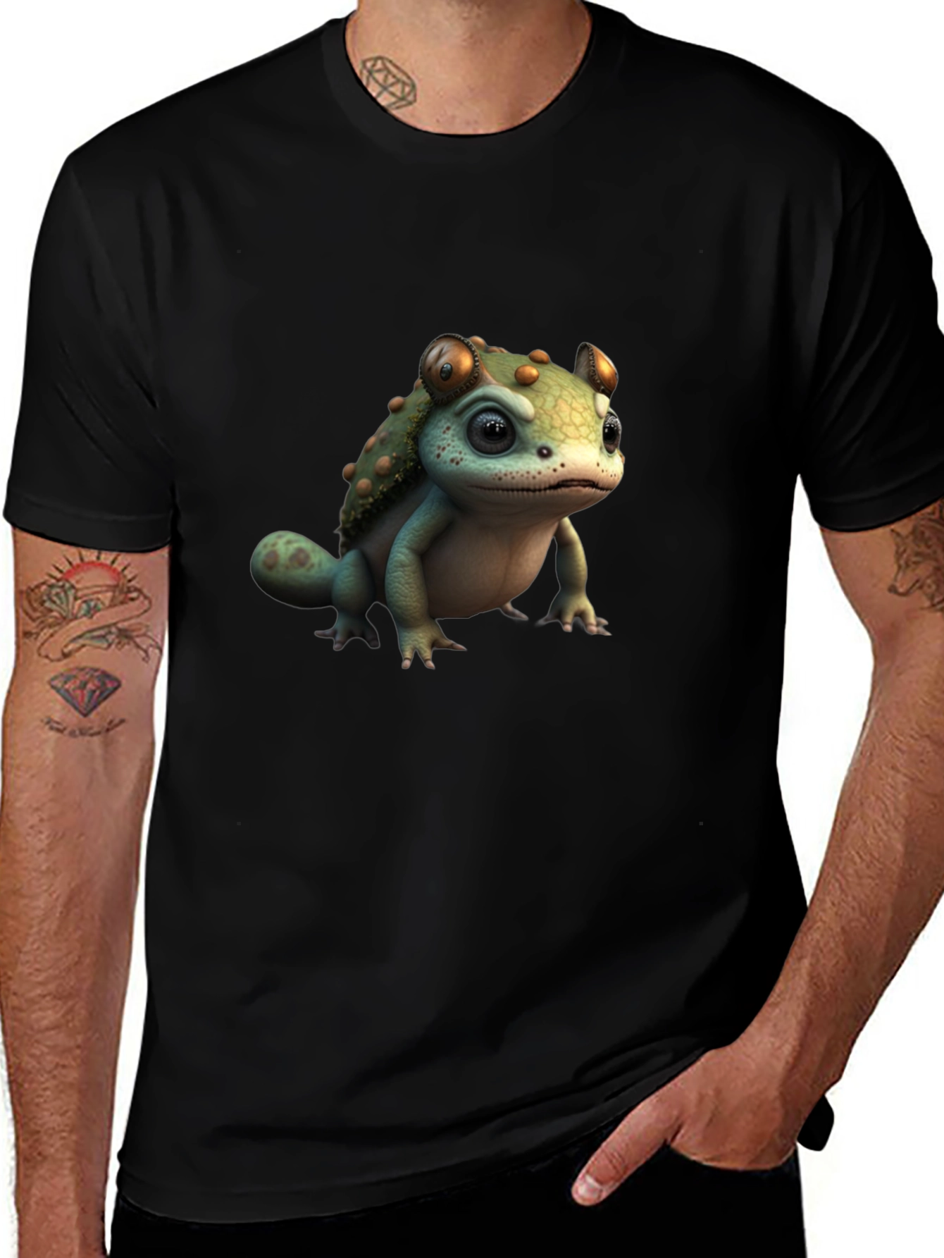Frog Turtle Hybrid Graphic Tee - Unique Animal Design