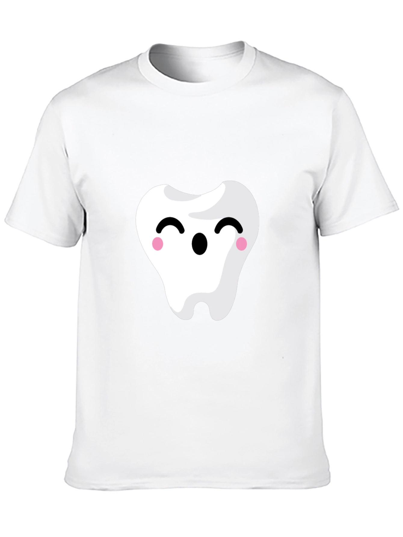 Cute Tooth Graphic Tee - Black Cotton Shirt