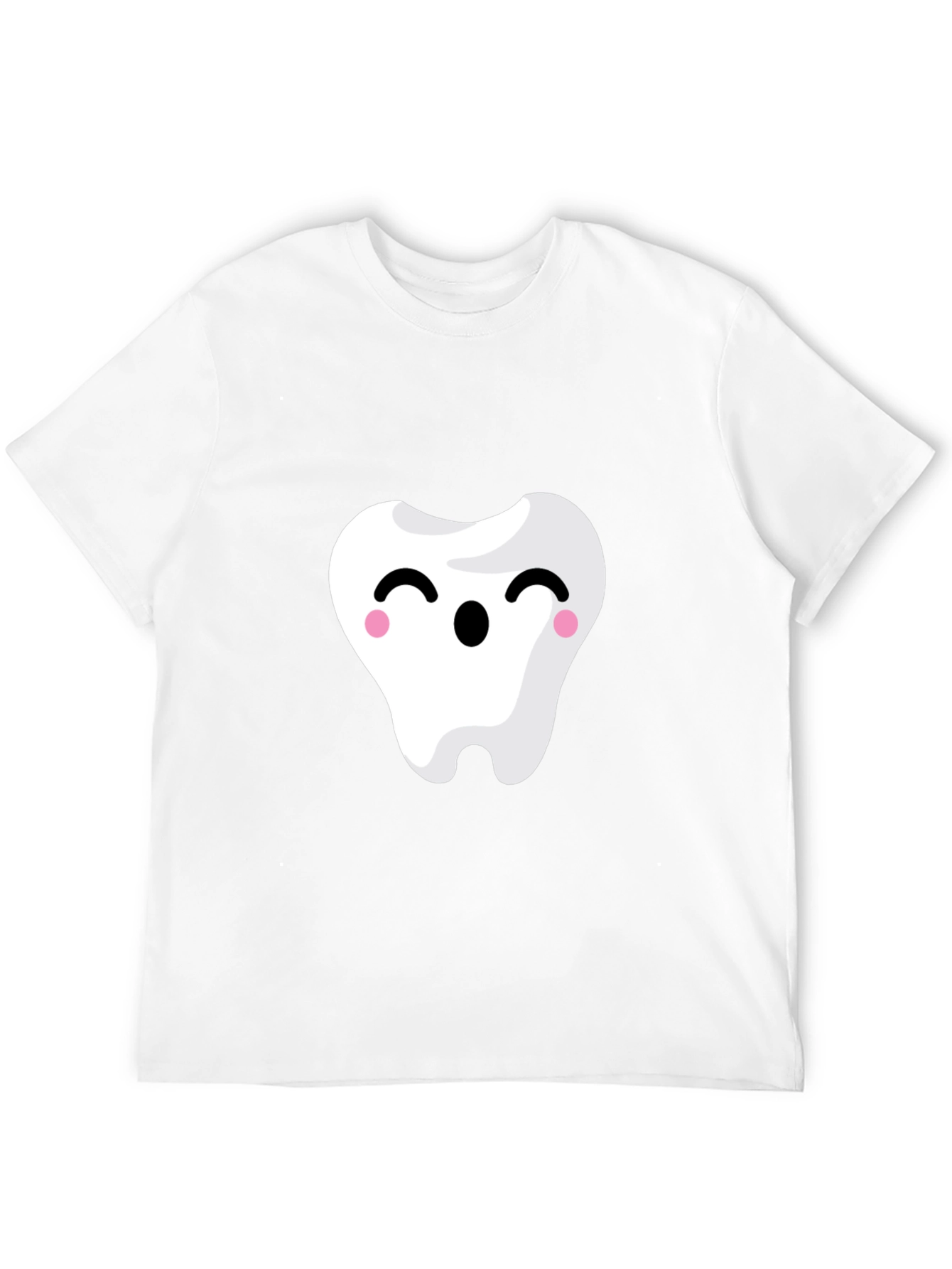 Cute Tooth Graphic Tee - Black Cotton Shirt