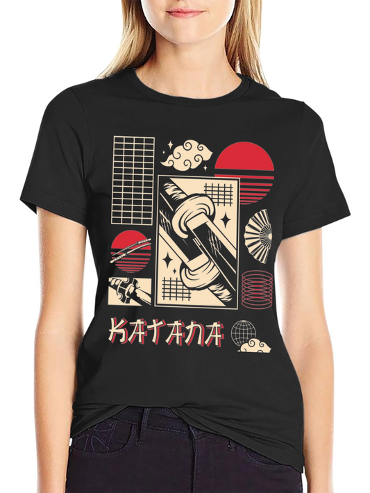 Katana Graphic Tee - Japanese Aesthetic