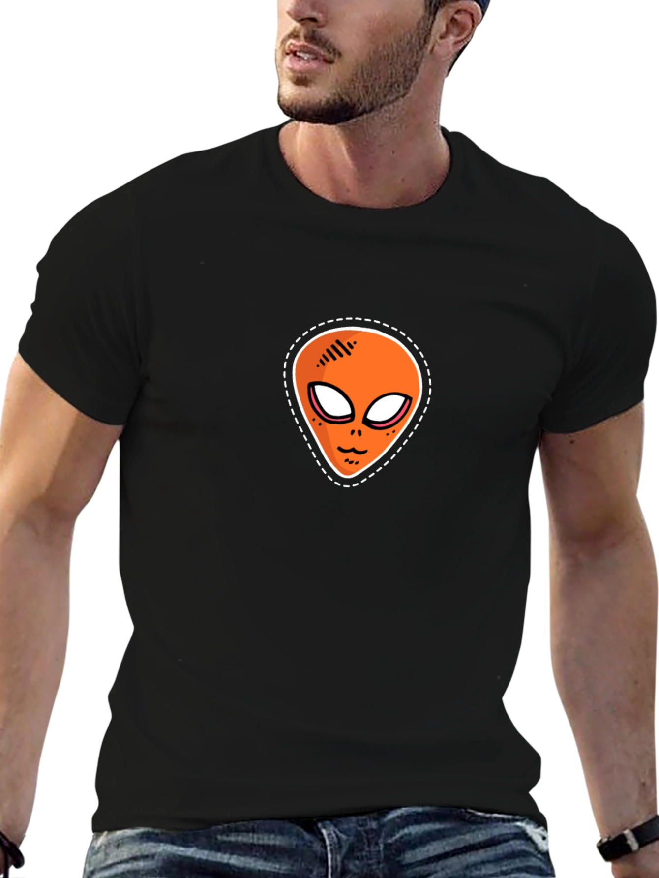 Alien Patch Graphic Tee - Black