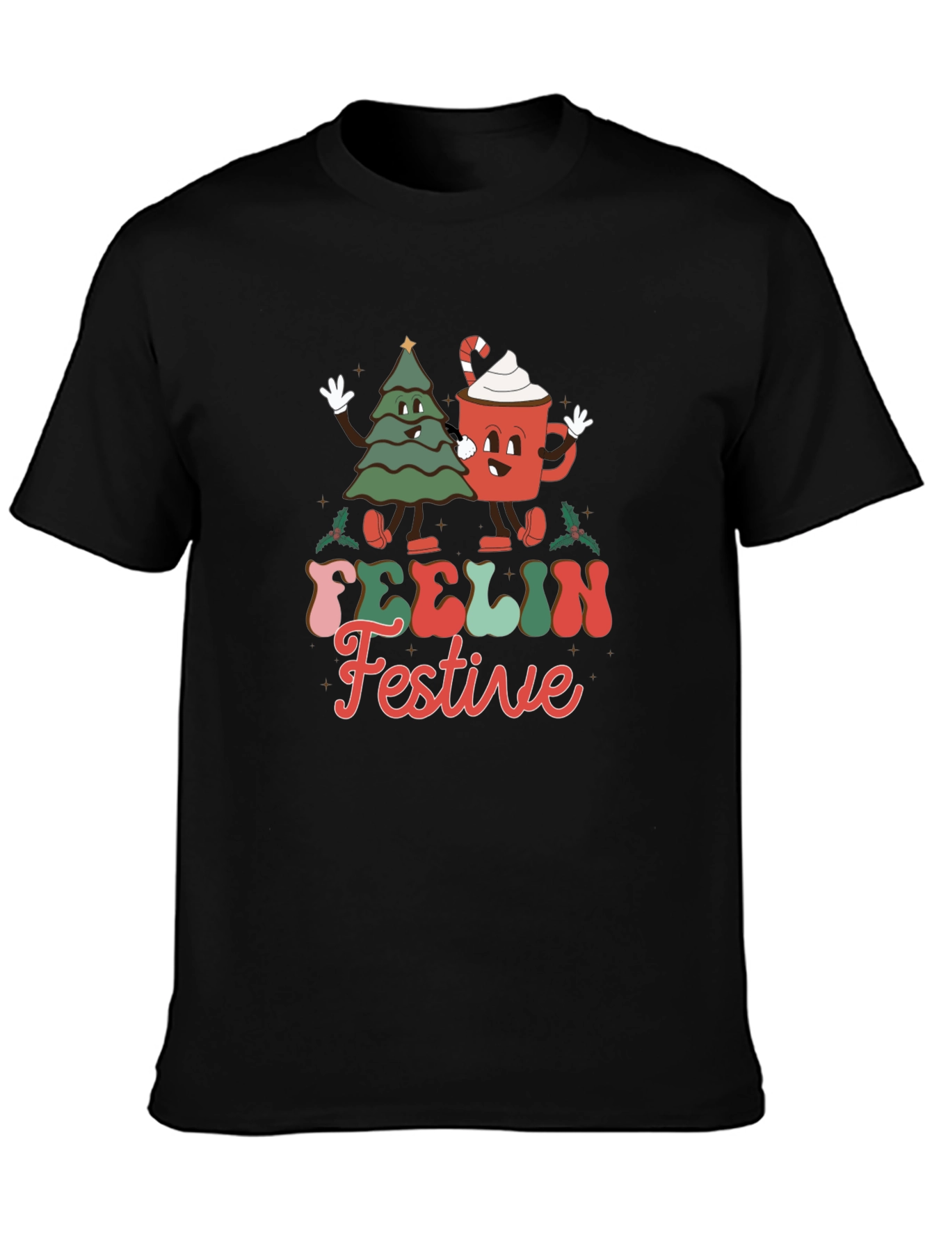 Festive Character Graphic T-Shirt
