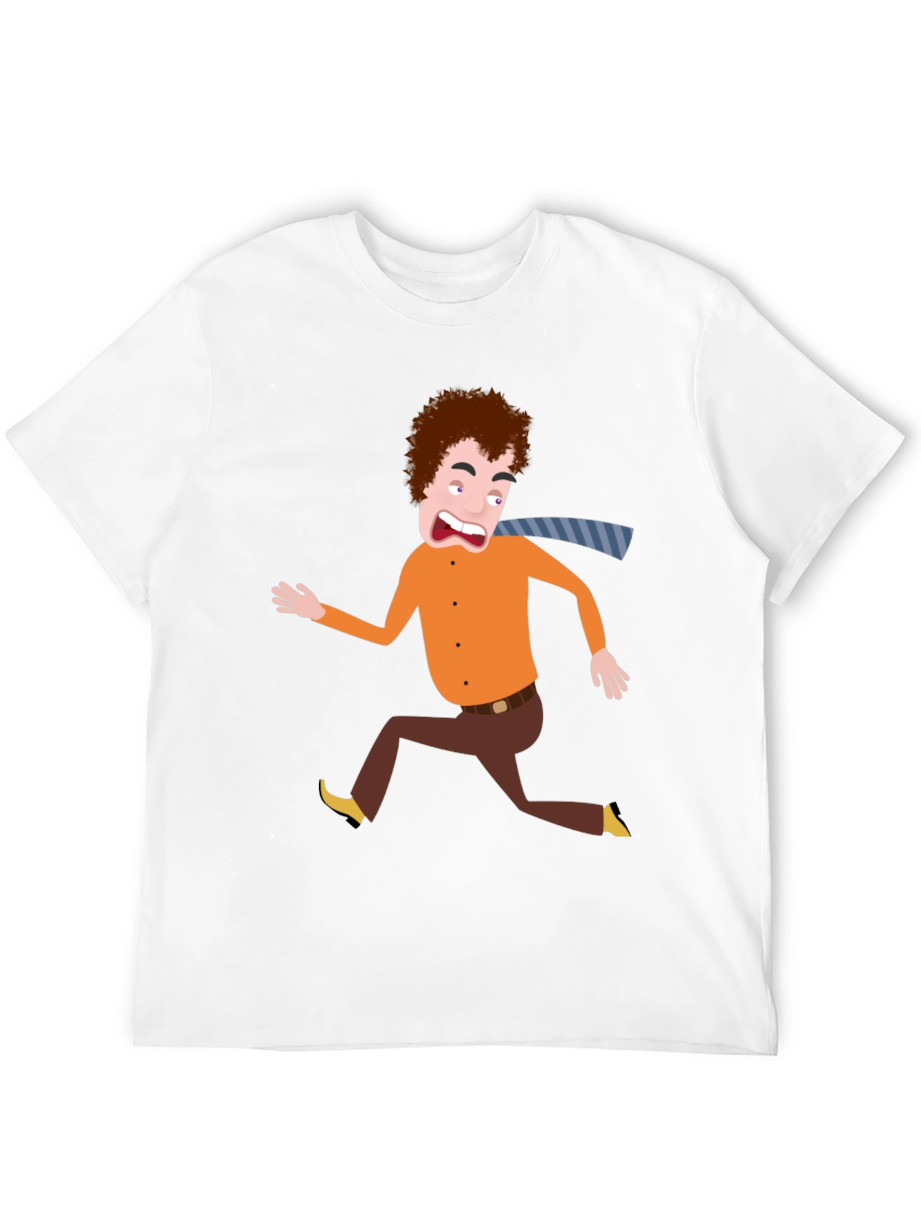 Cartoon Man Running Black T-Shirt